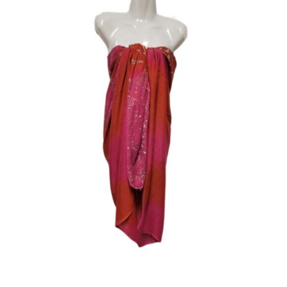 Womens Sarong Pareo Cotton Wrap HandPainted Batik Wrapskirt Beachwear -NEW - Picture 3 of 8